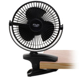 Adler AD 7342b Akku Ventilator mit Clip, USB Tischventilator 15,5 cm, Camping Ventilator, Clip Ventilator für Schreibtisch, Wohnmobil, Zelt und Büro, Schwarz