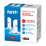 AVM FRITZ!Mesh Set 4200 2er-Set - Für bestes WLAN überall, Triband Wi-Fi 6 für ultraschnelle Leistung