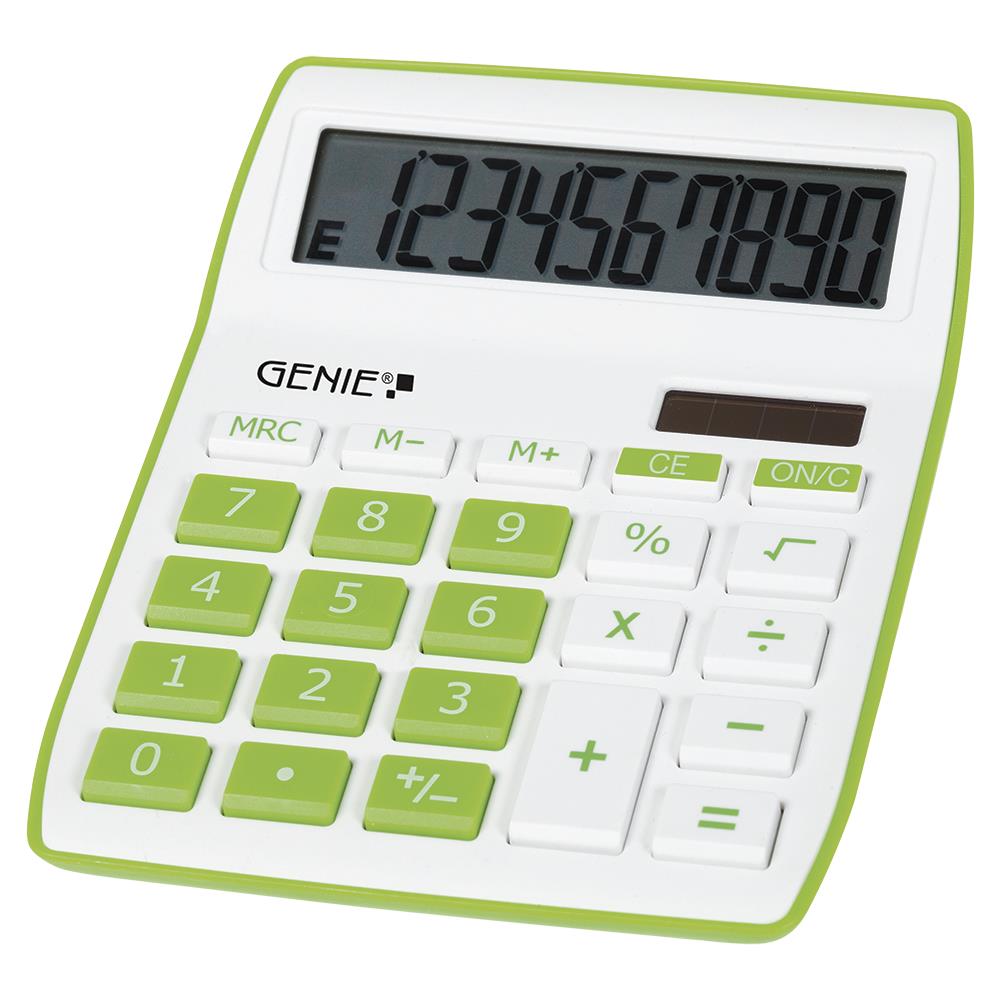 GENIE Taschenrechner 840 G Tischrechner 10-stellig Dual, grün/weiß