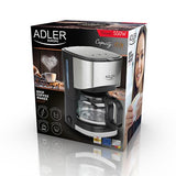 Adler AD 4407 Express-Kaffeemaschine Schwarz/Silber 0,7L 550 Watt mit Glaskanne