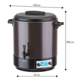Camry CR 4537 Einkochautomat 28L mit LCD-Display, Edelstahl Einkochtopf mit Zapfhahn, Warmhaltefunktion, Timer 180 Min., 30-100 °C, Glühweinkocher, Getränkespender, 2600W