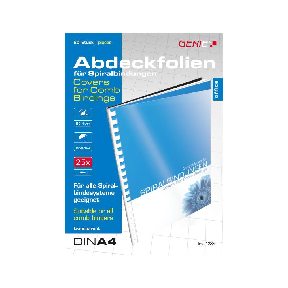 GENIE Transparente Deckblätter Abdeckfolien 25 Stück