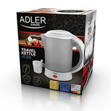 Adler AD 1268 Wasserkocher, 0,6 Liter, 600 Watt, aus Kunststoff für Camping und Reisen