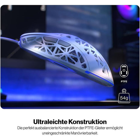 ENDORFY LIV Onyx White, Gaming Maus, kabelgebunden, Ultraleicht (69 g), Weiß, 12.000 DPI, ARGB