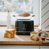 Adler AD 3224 Toaster Schwarz mit Brötchenaufsatz und 7 Stufen