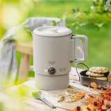 Adler AD 1388g Reisewasserkocher 0,8L kompakt leicht klappbarer Griff Grau Camping