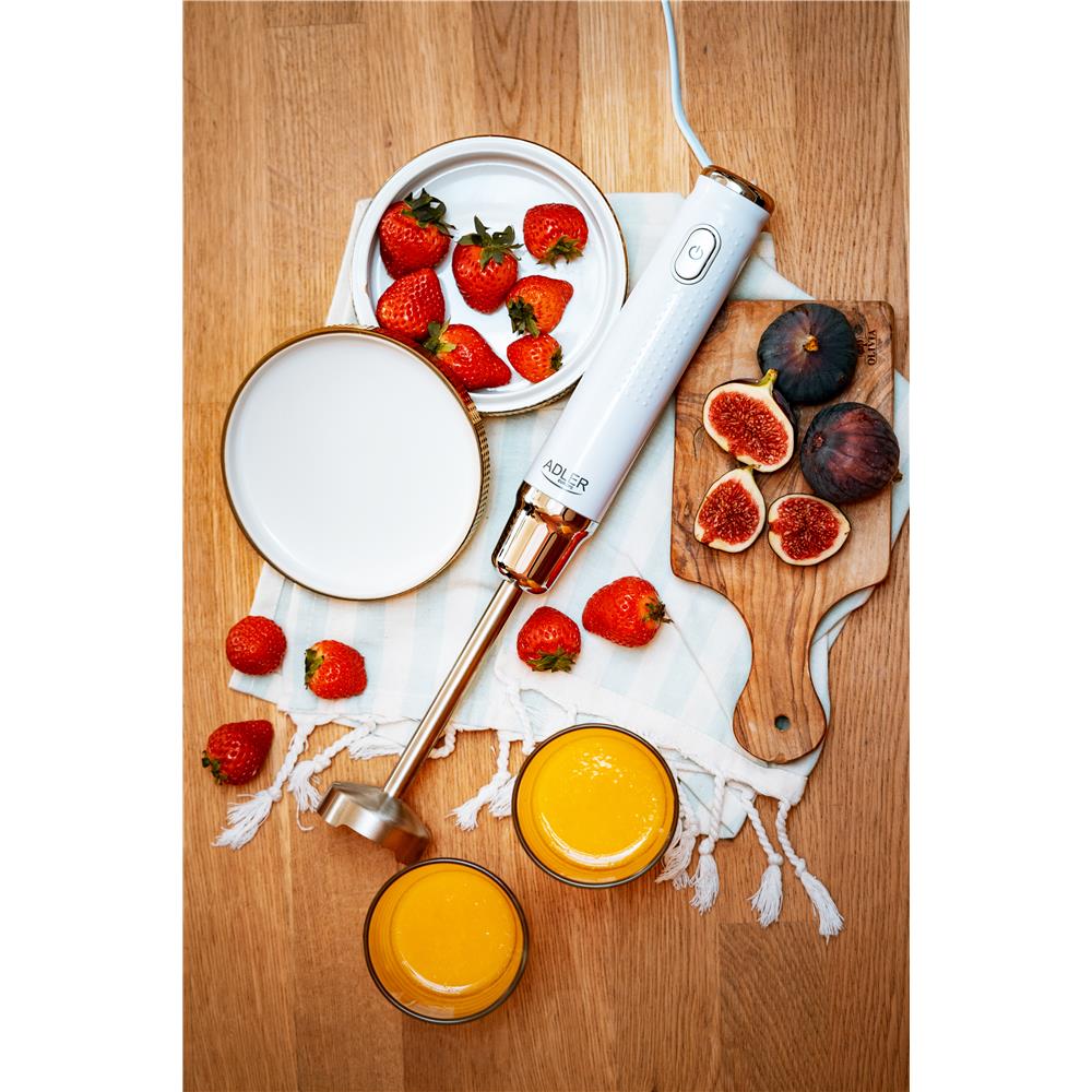 Adler AD 4617 Stabmixer 350W Handmixer Pürierstab ergonomisch Leiser Motor weiß