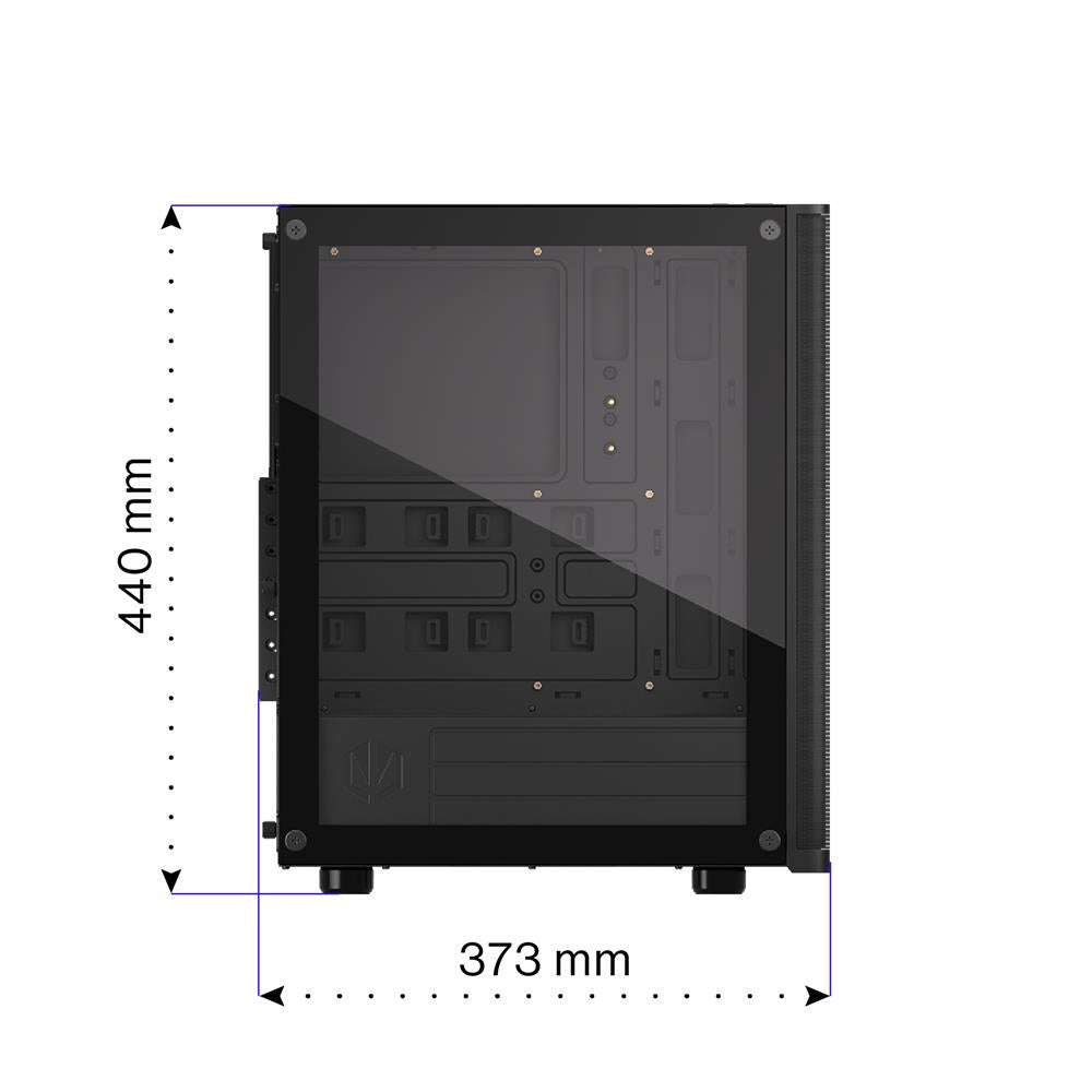 ENDORFY Ventum 200 Air, ATX PC-Gehäuse, inkl. 4x 120mm PWM-Lüfter, Frontblende aus Mesh, Seitenteil aus gehärtetem Glas | EY2A002