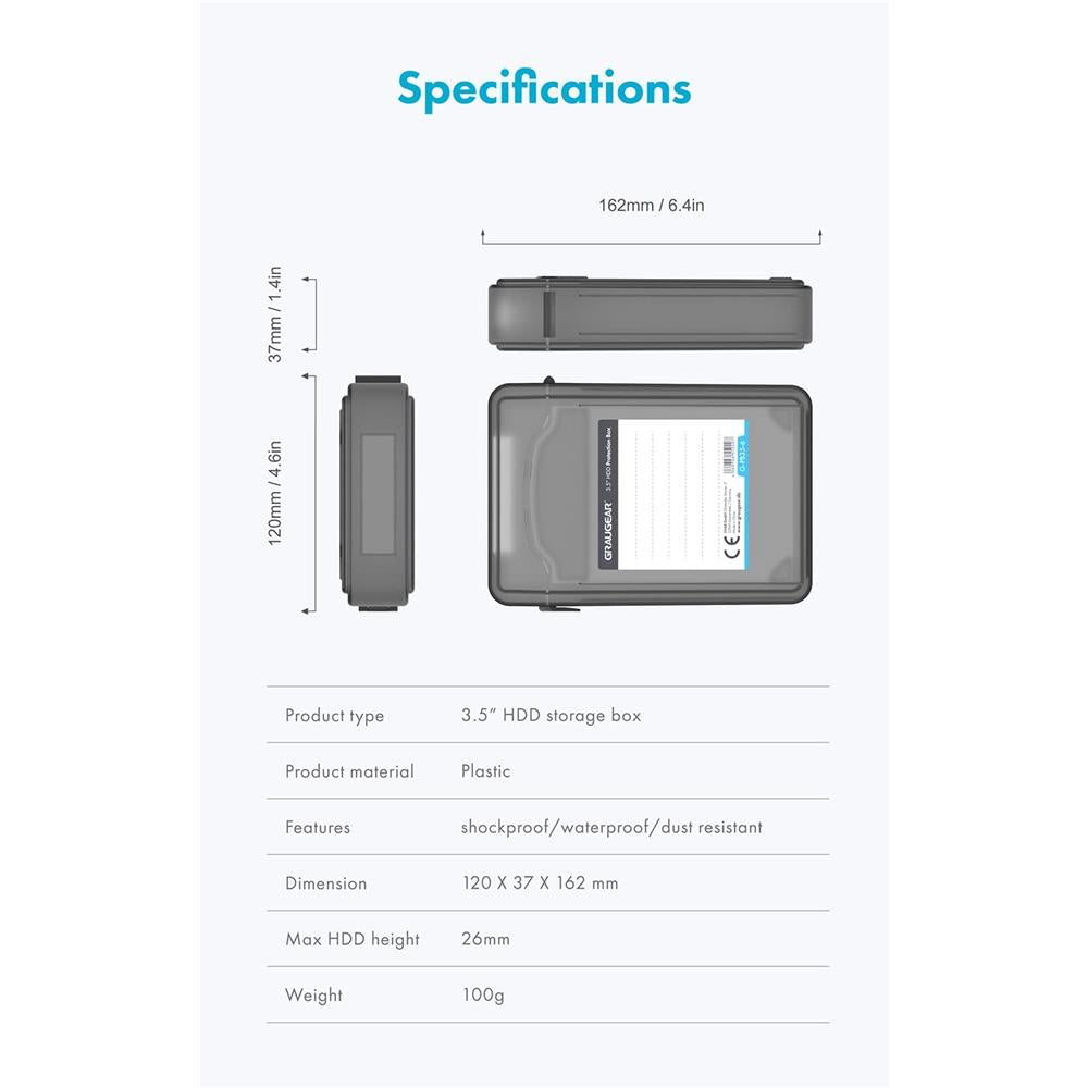 GRAUGEAR 6x 3,5" HDD Schutzbox Set für Festplatten