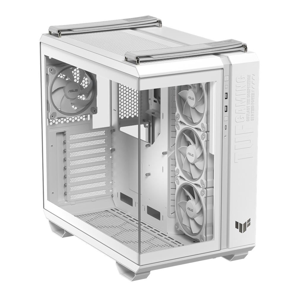 ASUS TUF Gaming GT502 Horizon TG ARGB White Zweikammer PC Gehäuse mit 4 ARGB Lüftern