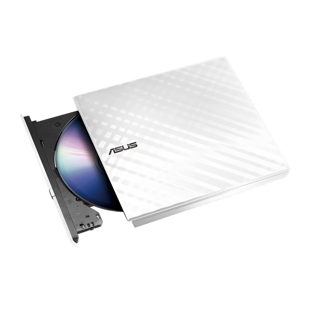 ASUS SDRW-08D2S-U Lite externer Slim DVD Brenner 8x DVD±R, 6x DVD±R DL, 5x DVD-RAM, USB 2.0 weiß