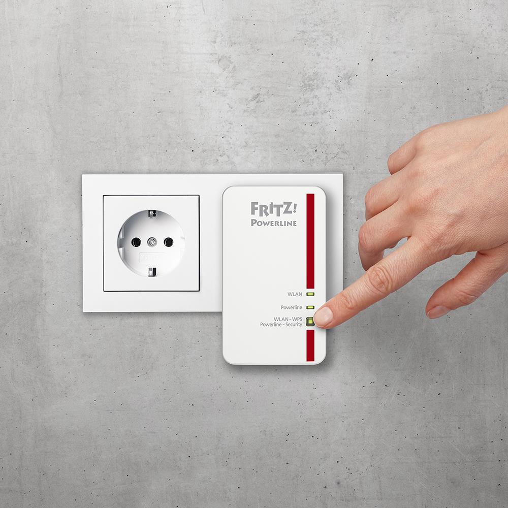 FRITZ!Powerline 1240E/1000E WLAN Set – Kombi-Set für stabiles WLAN & LAN über Stromnetz