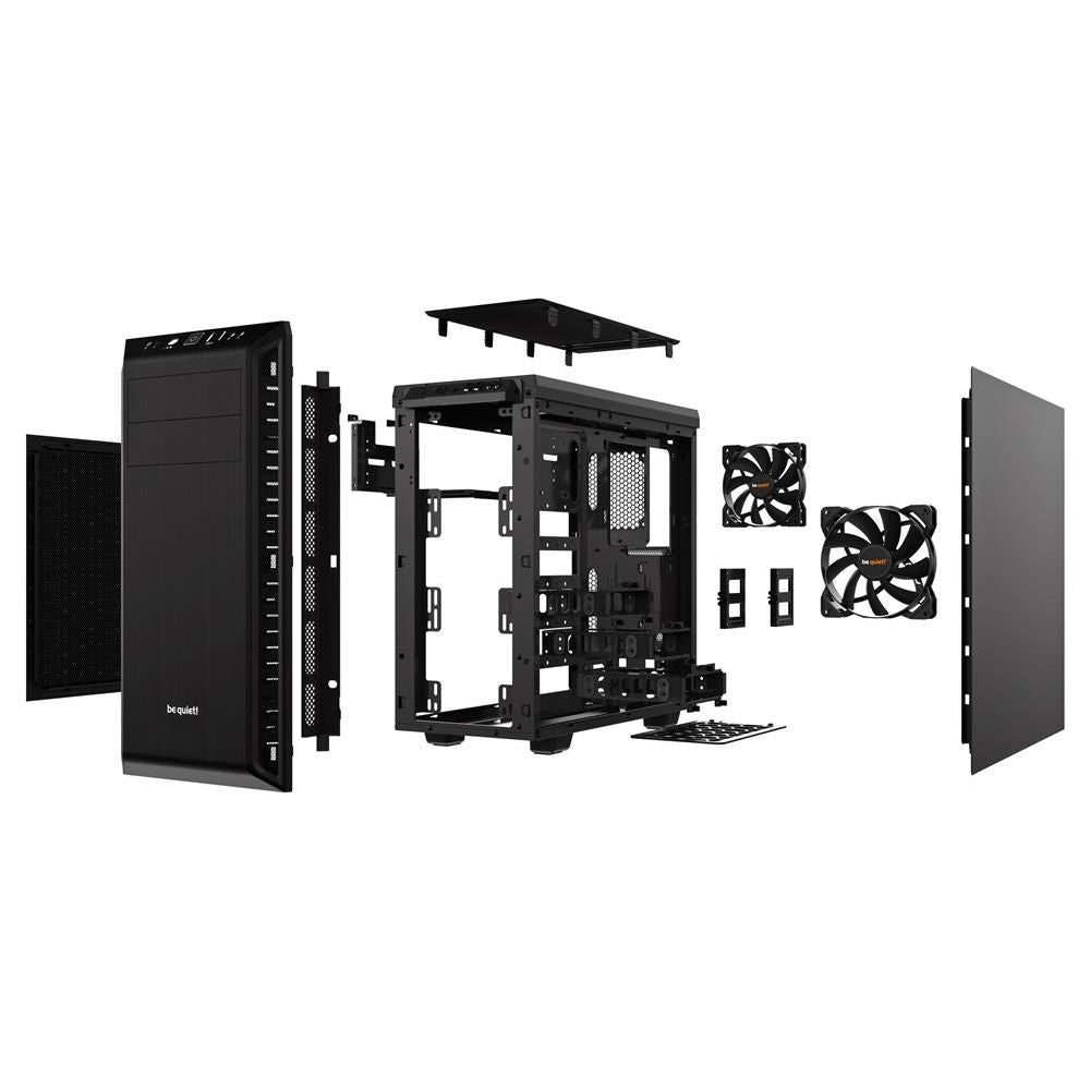 be quiet! Pure Base 600 Black Gehäuse schwarz gedämmt 2 vorinstallierte Pure Wings 2 Lüfter
