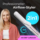 Adler AD 2326 Professioneller Haarglätter weiß/rosa – 2-in-1 Stylinggerät