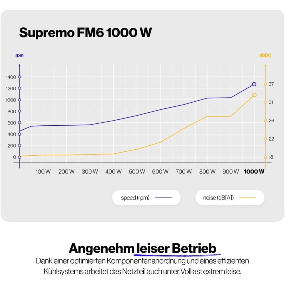 ENDORFY Supremo FM6 Gold 1000W, ATX 3.1 PC Netzteil, 80 Plus Gold-Zertifizierung