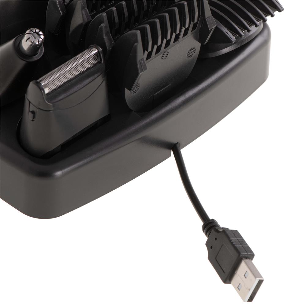 Adler AD 2943 5-in-1 Pflegeset mit Ladestation Rasierer Trimmer LED Anzeige schwarz