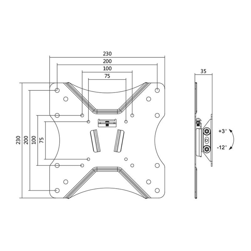 LogiLink TV-Wandhalterung, 23–42", neigbar, 25 kg max.