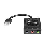 LogiLink USB 2.0-Audio-Adapter mit Lautstärkeregler, 3x 3,5 mm/F, schwarz