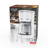 Adler AD 4383 Filterkaffeemaschine 1,5 L Weiß Warmhaltefunktion herausnehmbarer Nylonfilter