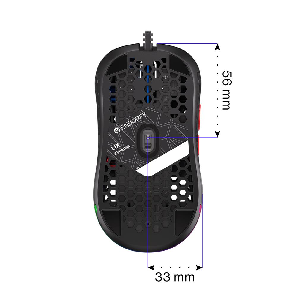 ENDORFY LIX, Ultraleichte Gaming-Maus (59 g), 8000 DPI, Schwarz | EY6A002
