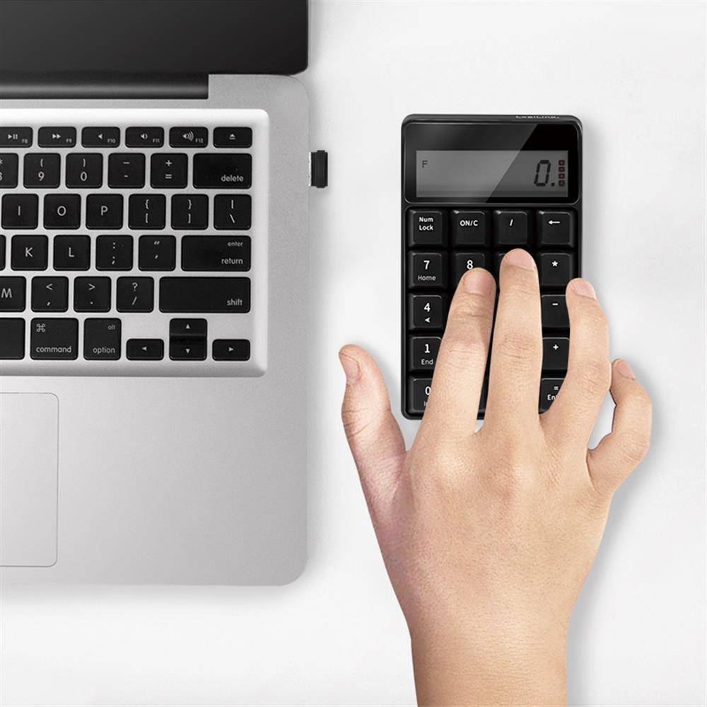 LogiLink Kabelloses Funk Keypad, mit Taschenrechner, 2,4 GHz, Schwarz