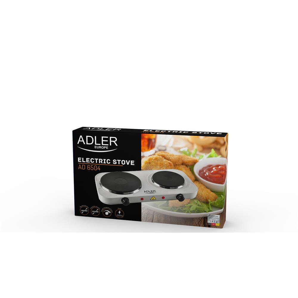 Adler AD 6504 Doppelkochplatte Weiß Mini-Kochplatte Kochfeld Camping Garten