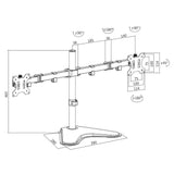 LogiLink 2-fach Doppel Monitorständer für 13–32" aus Stahl mit Armlänge je 460mm in Schwarz