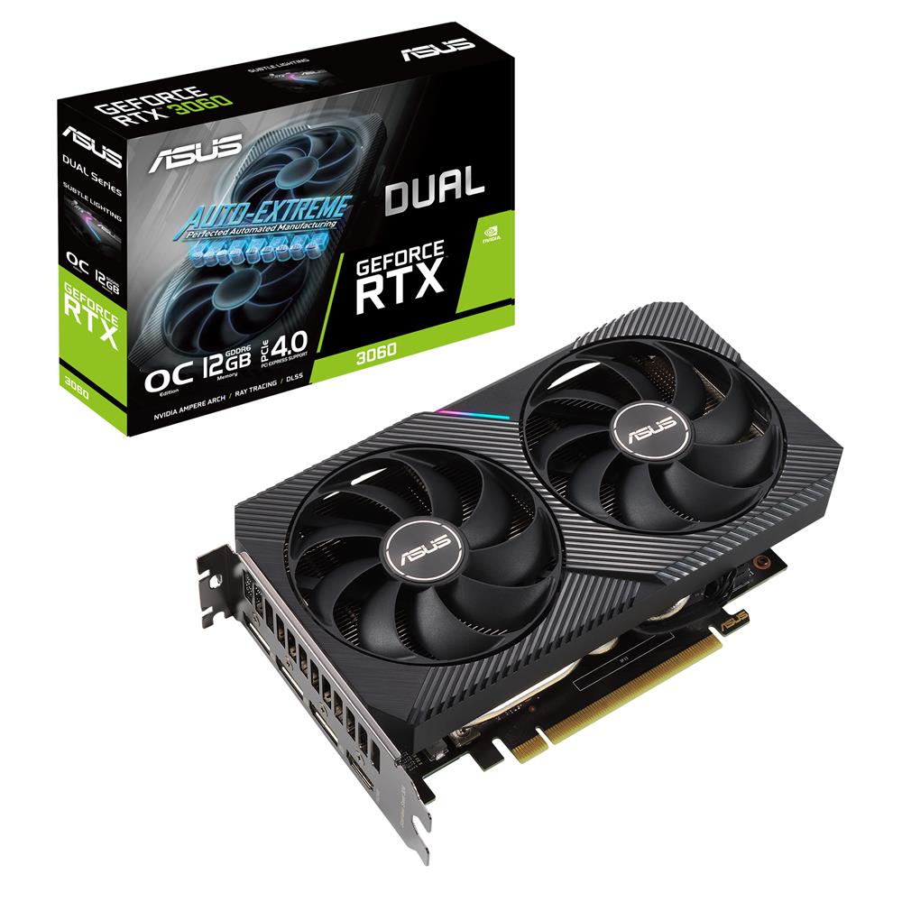 ASUS GeForce Dual RTX 3060 12GB V2 OC Edition Gaming Grafikkarte GDDR6 PCIe 4.0 HDMI DisplayPort