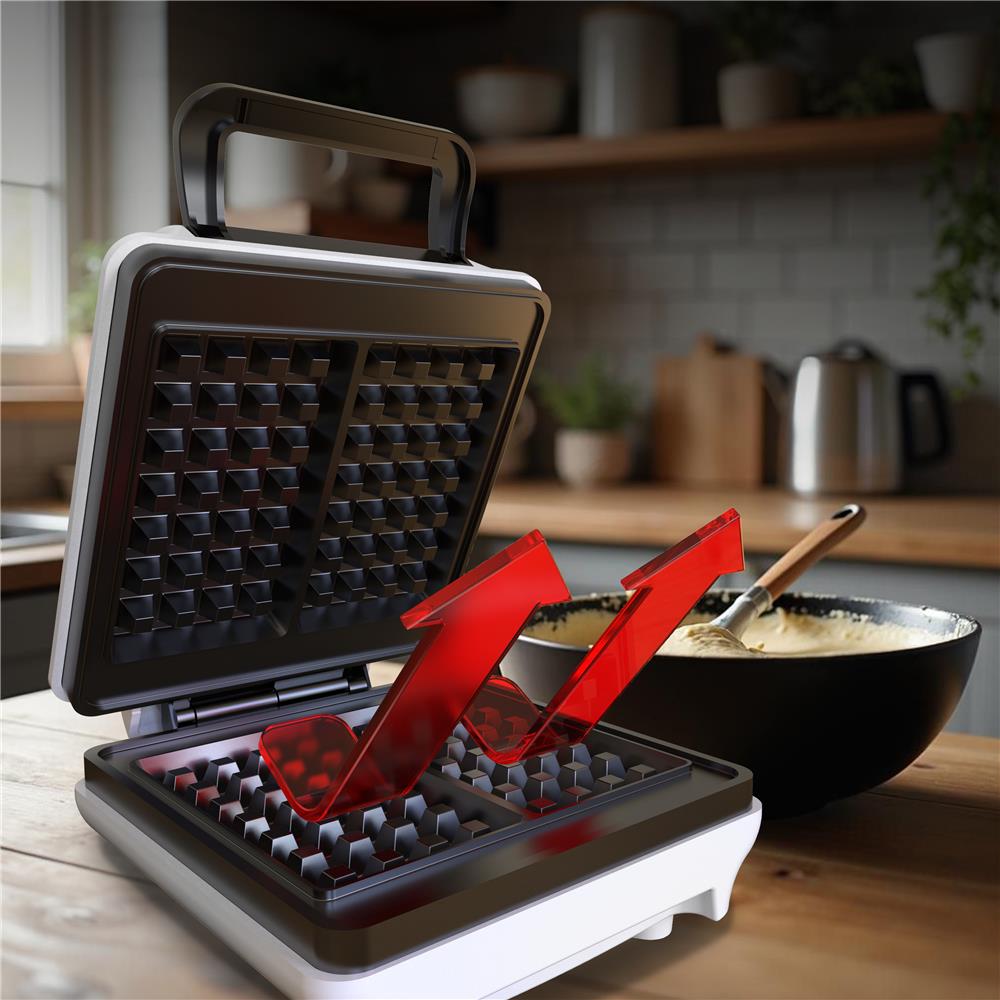 Mesko MS 3091 Waffeleisen – Weiß, 1800 W, Antihaftbeschichtung