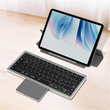 LogiLink Kabellose Multi-Device-Tastatur Bluetooth 5.1 mit Trackpad & Cover, Grau