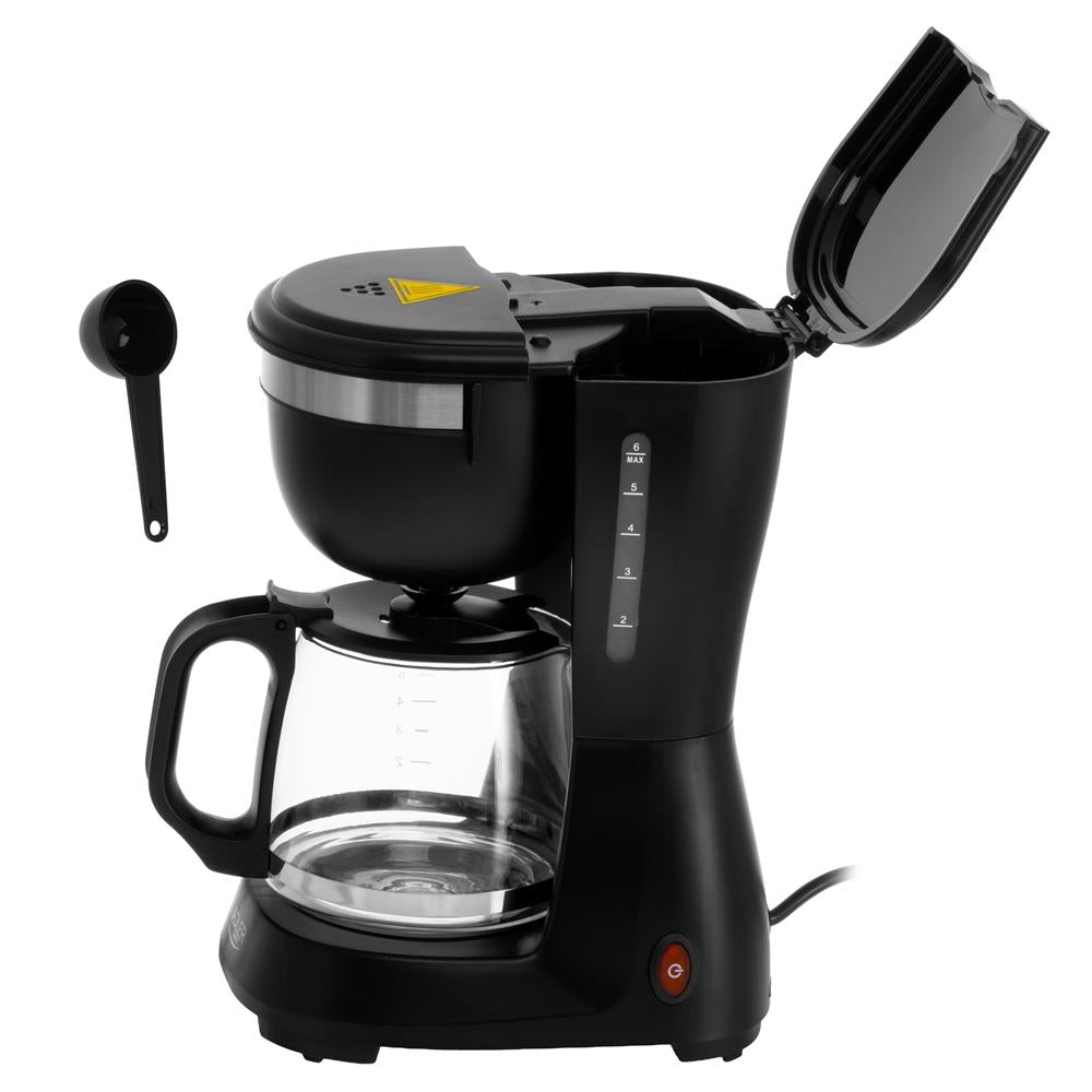 Adler AD 4381 Filterkaffeemaschine mit Glaskanne, 0,6 L, 600 W, Schwarz