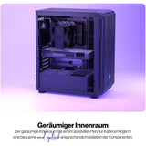 ENDORFY Arx 500 Core, PC-Gehäuse, schwarz, mit 2x140-mm-Lüfter, Seitenwand aus gehärtetem Glas