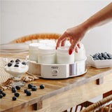 Camry CR 4519 Joghurtbereiter weiß/silber – 7 Gläser für frischen Joghurt