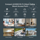 TP-Link Festa F65 AX3000 WiFi 6 Access Point Deckenmontage PoE Dual Band