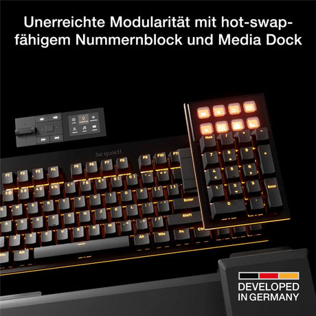be quiet! Dark Mount Silent Linear DE ISO Tastatur 8 Display-Tasten Media Dock hot-swap-fähiger Nummernblock
