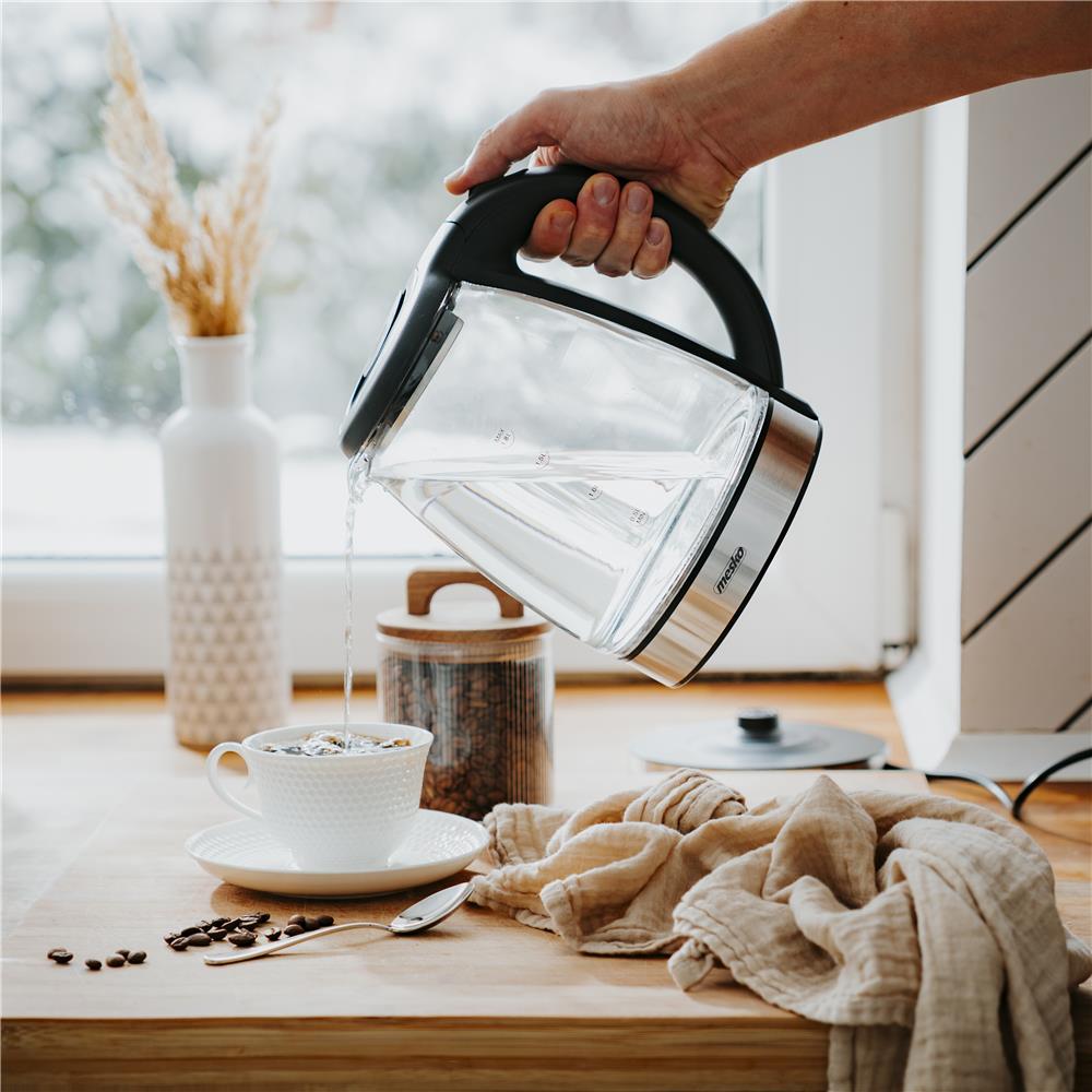Mesko MS 1307 Wasserkocher Glas 1,8 L mit LED-Beleuchtung und Überkochschutz