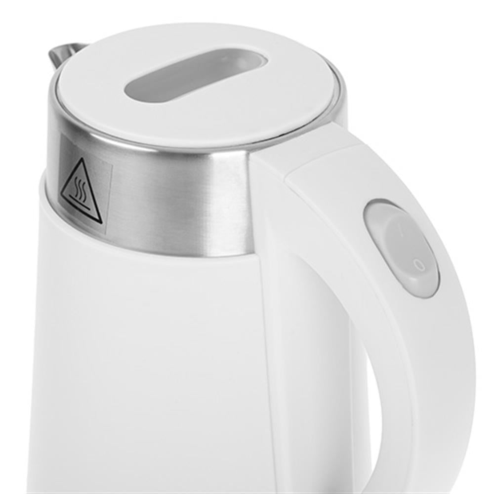 Adler AD 1372 White Wasserkocher 0,6L Weiß 800 W 360° Drehbarer Sockel Wasserkessel Kanne Tee