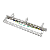 LogiLink 19" Keystone Panel 16-Port – Geschirmt, mit Kabelmanagement-Bügeln