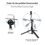 LogiLink Magnetischer Selfie-Stick, Bluetooth 5.0, MagSafe-kompatibel, 86 cm, Schwarz