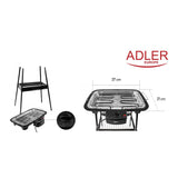 Adler AD 6602 Elektrogrill mit abnehmbarer Heizplatte, 2in1 Standgrill und Tischgrill