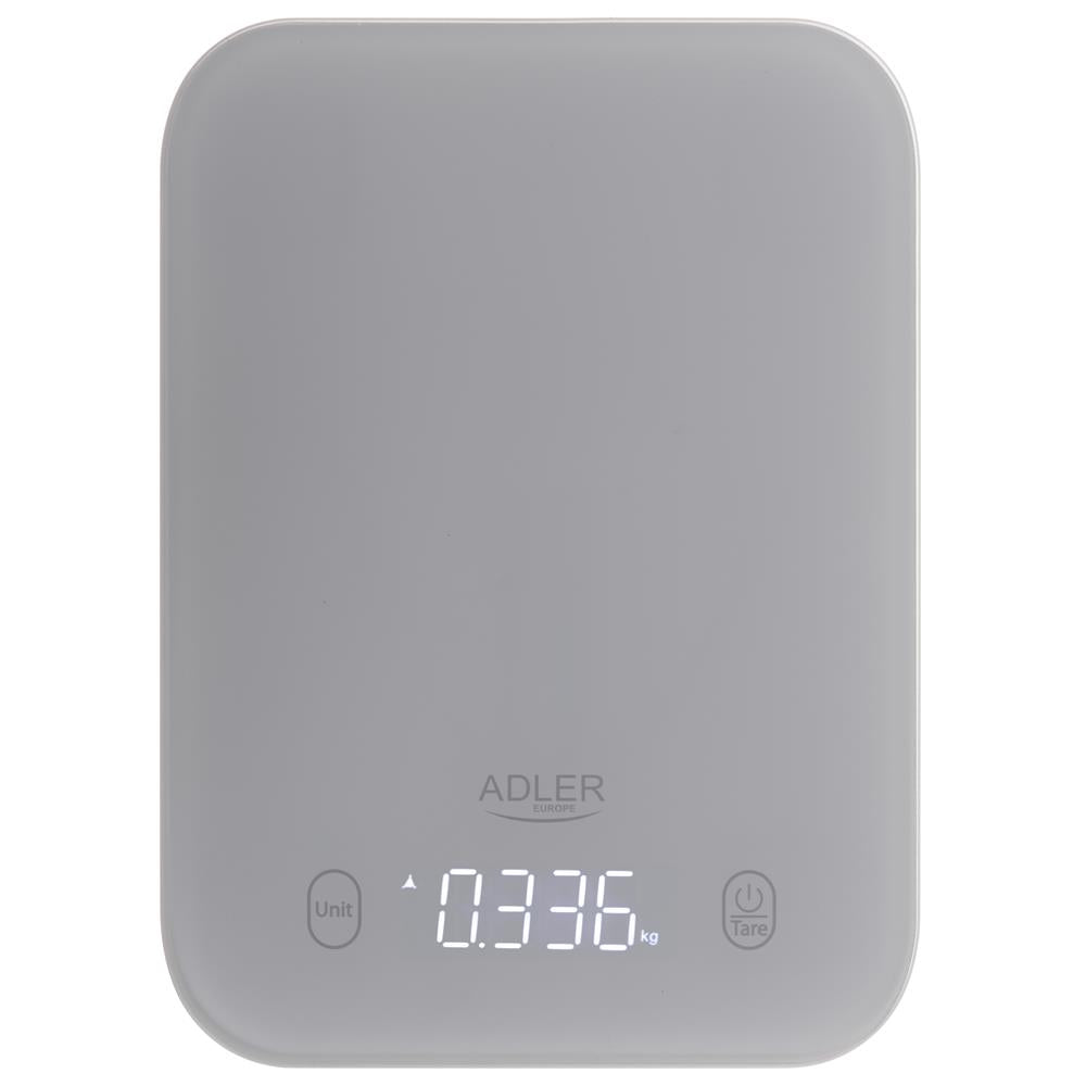 Adler AD 3181 Küchenwaage digital LED Anzeige Haushaltswaage Tara Funktion grau