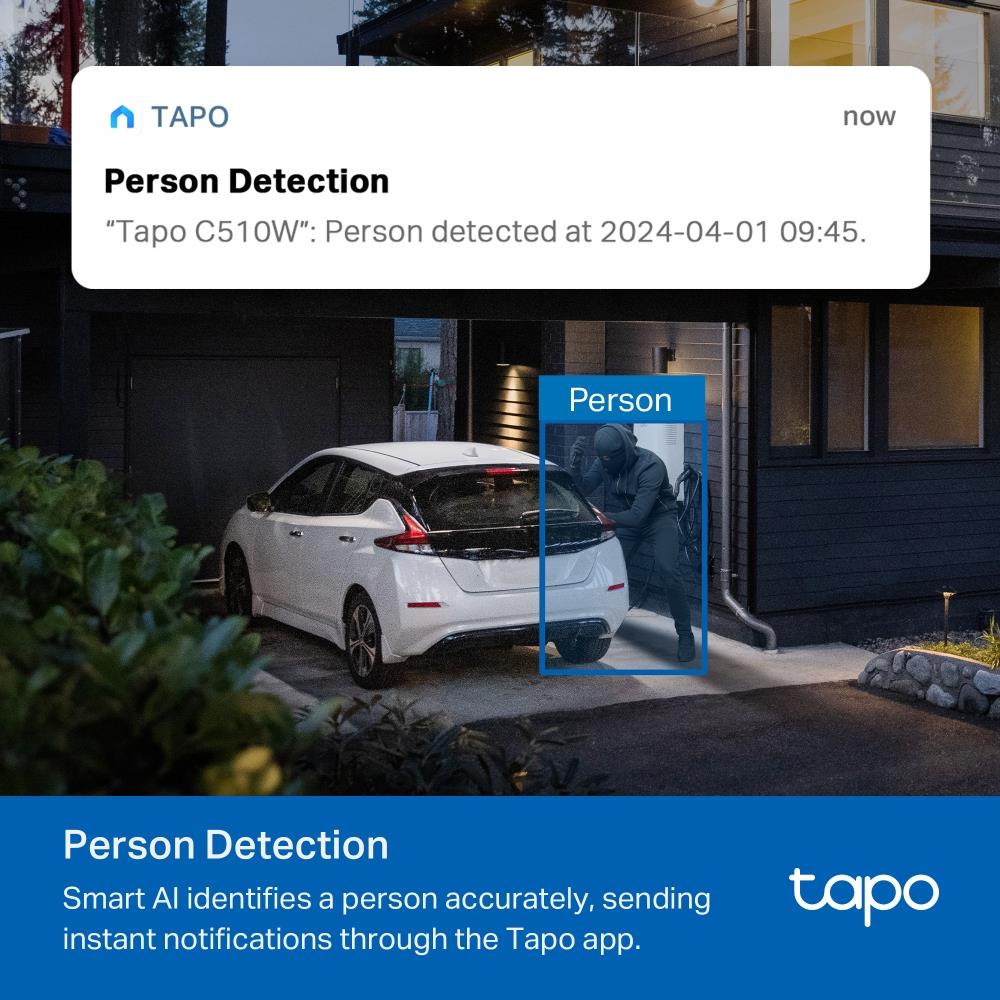TP-Link Tapo C510W Outdoor WLAN Kamera 2K schwenkbar neigbar IP65 Nachtsicht