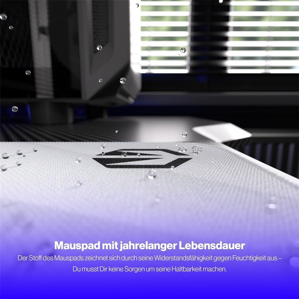 ENDORFY Crystal Onyx White L Mauspad weiß rutschfest 450 x 400 mm