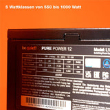 be quiet! Pure Power 12 550W Netzteil 80 Plus Gold Effizienz ATX 3.1 mit voller Unterstützung für PCIe 5.1 GPUs