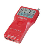 LogiLink Kabeltester 5-in-1, RJ45, RJ11, USB, BNC, FireWire, mit Remote Einheit