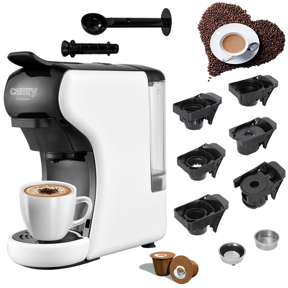 Camry CR 4414 Multi-Kapsel-Espressomaschine Weiß Kaffeemaschine Kapselmaschine