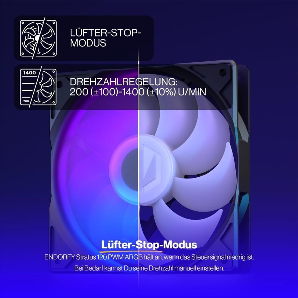 ENDORFY Stratus 120 PWM ARGB PC Gehäuselüfter 120mm