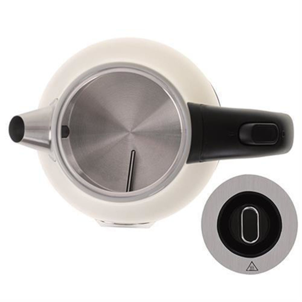 Camry CR 1344 creme Elektrischer Wasserkocher mit Thermometer 1,7L Edelstahl Wasserstandsanzeige