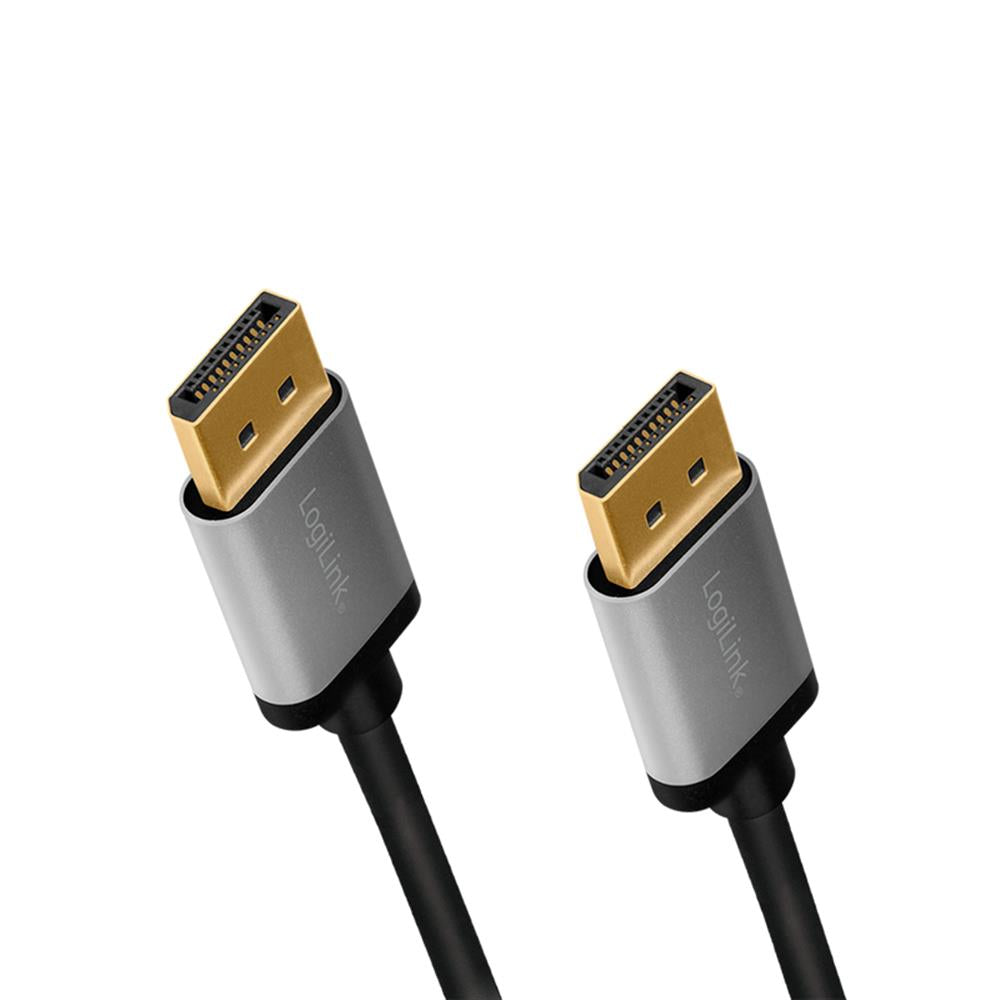 LogiLink DisplayPort-Kabel, DP/M zu DP/M, 4K/60 Hz, Alu, schwarz/grau, 5 m