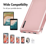 LogiLink Powerbank 10.000 mAh, 2× USB-A & 1× USB-C, Schnellladen, Roségold